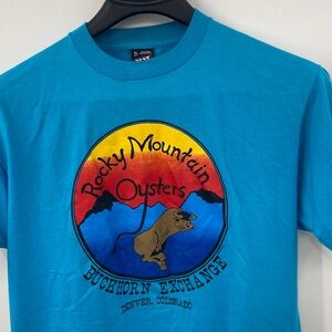 Vintage single stitch Rocky Mountain Oysters Graphic T-Shirt